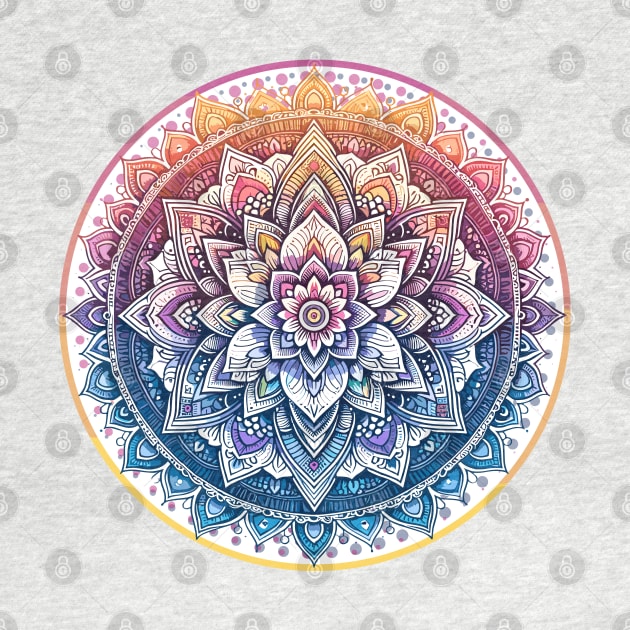 Serenity Mandala 1 - Purple and Orange by AmandaOlsenDesigns